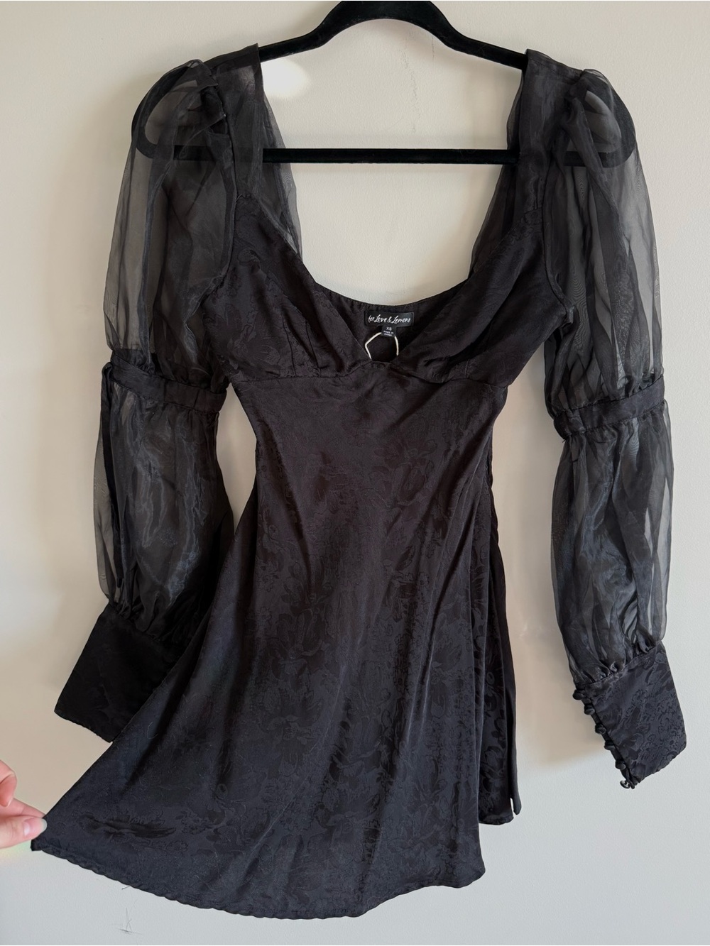 For Love & Lemons Black Gabrielle Mini Dress
